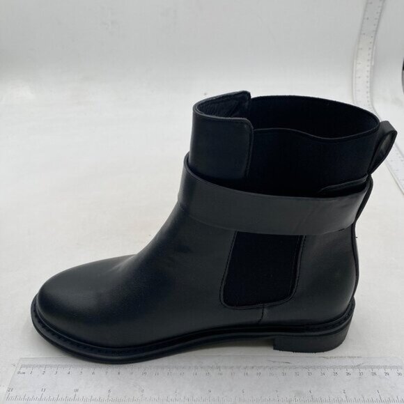 Women's Chelsea Ankle Boots Flats Closed Round Toe Elastic , Sock Booties,Black - Picture 1 of 7